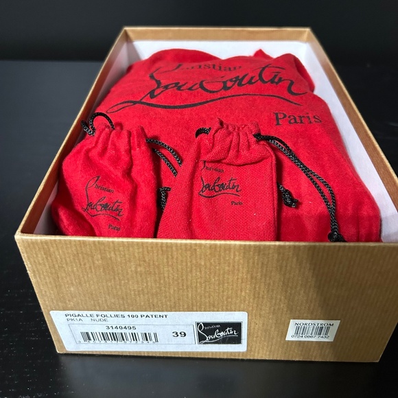 Christian Louboutin Pigalle Follies 100 Nude Patent Leather Pumps – Box, Dust Ba - Picture 5 of 5